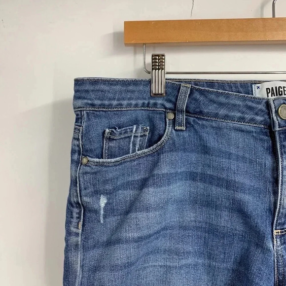 Paige Women's Jimmy Jimmy Stretch‎ Distressed Cutoff Shorts in Ares Dest Size 31 - Picture 3 of 13